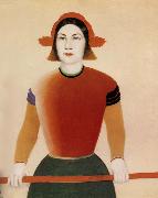 Kasimir Malevich The girl with red stick Spain oil painting artist